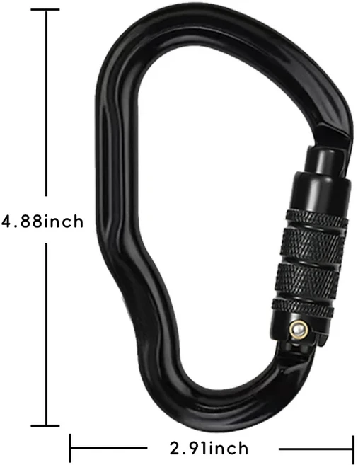DMM Ceros 스크류 게이트 카라비너 안전 잠금 장치 클라이밍, 05 Black