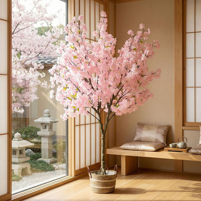 인테리어 대형 조화나무 인조나무 매장 카페 소원나무 인조목 플랜테리어 와이브로트리, 구름벚꽃, 1개