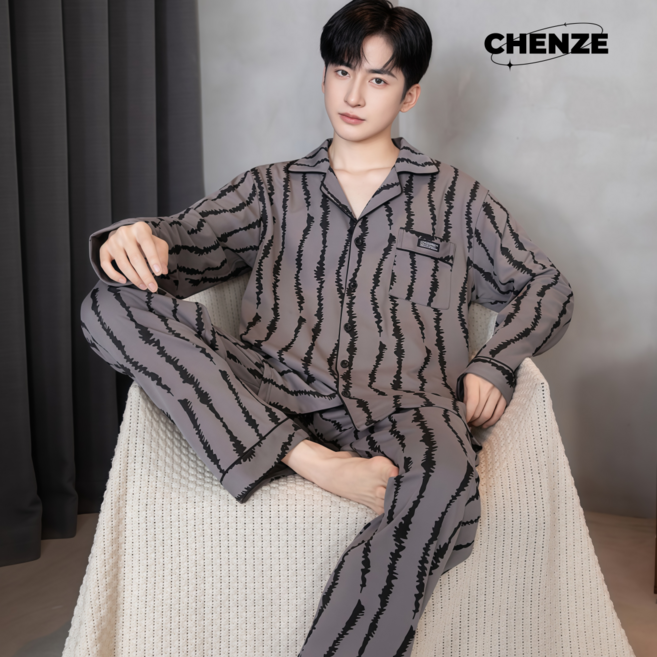 CHENZE 남성 잠옷 파자마 세트 극세사 홈웨어 빅사이즈 편한