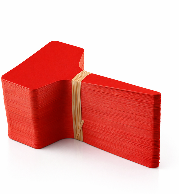 식물 이름표 화분 라벨 꽂이 6x10cm 대형 플라스틱 네임택, 레드100개