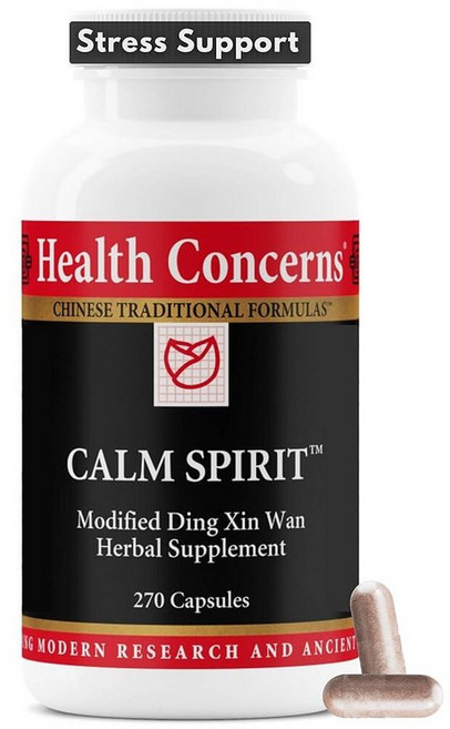 Health Concerns Calm Spirit - 중국 허브 블렌드가 함유된 스트레스 컨디션 관리 보충제 편안한 기분 및 정서적 웰빙 지원 마그네슘 글리시네이트 호손 추출물, 270 Count (Pack of 1), 1개, 270정