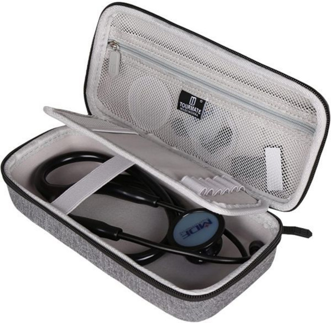 3M 라이트만 클래식 III경량 II S.E.용 하드 청진기 케이스 심장학 IV 진단MDF 어쿠스틱 디럭스 케이스만 파란색, Black, 1개