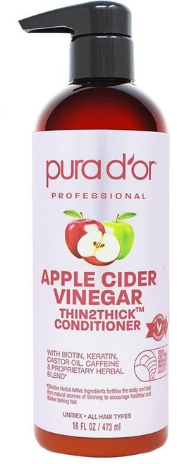 PURA D'OR 퓨라도르 애플 사이다 비니거 샴푸 & 컨디셔너 473ml 세트, 1개 - 쿠팡