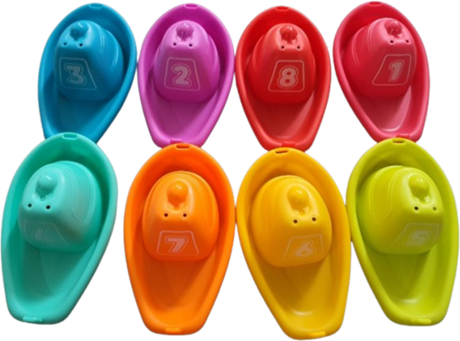 무지개 보트 목욕 물놀이 완구 8종 세트, 8가지색상, 3세트