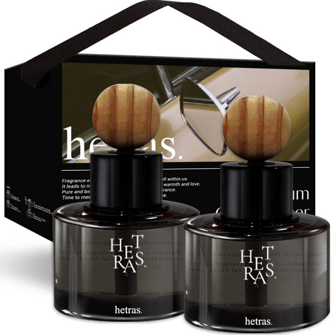 헤트라스 차량용 디퓨저 방향제 77ml + 리본끈선물세트, 2개