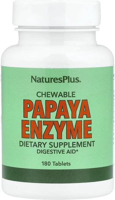매우편하고 NaturesPlus 츄어블 파파야 효소 180 정 끝내주게잘나가는상품, 1개 - 쿠팡