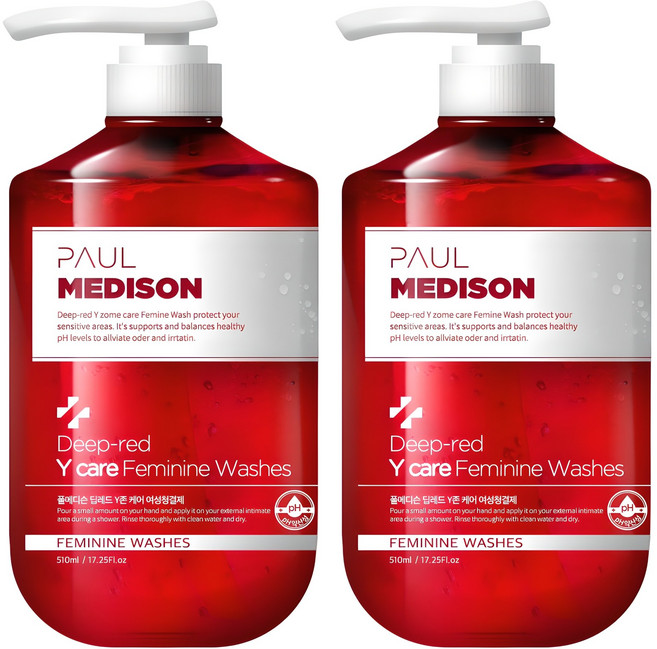 폴메디슨 딥레드 Y존 케어 여성청결제, 510ml, 2개