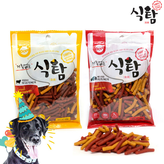 오션 거침없는 식탐 스틱형 강아지 간식 져키, 15개, 100g