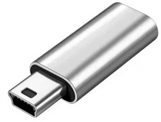 勁昕科技 Type-C轉Mini USB轉接頭, 銀色, 1個