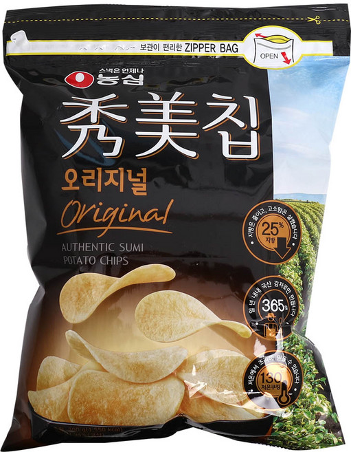 농심 수미칩 오리지널 300g 포테이토칩 감자칩 스낵 간단한 와인 맥주안주 과자, 1개