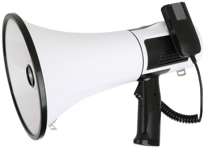 80W 충전식 메가폰 확성기 녹음 USB메모리 AUX 무선 앰프 마이크 스피커 싸이렌 휴대용 전자 행사용 사이렌, 1개