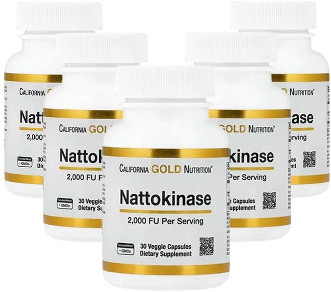 레이크에비뉴뉴트리션 나토키나제 단백질 분해 효소 2 000FU 식물성 캡슐 30정, 5개 - 쿠팡