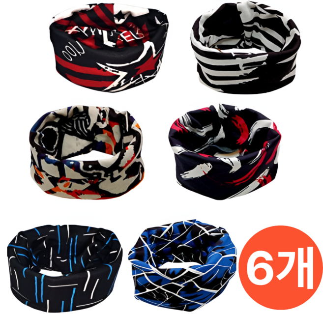 [6개]겨울용 기모 멀티 스카프 넥워머 남녀공용 방한세트