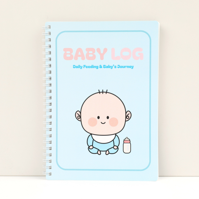 베베맘랩 아기 수유일지 성장일지 A5, 1개, 파스텔블루