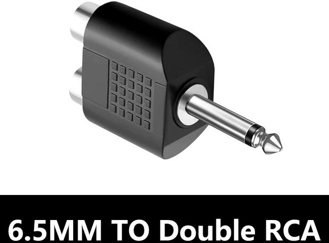 모노 오디오 플러그 소켓 컨버터 어댑터 커넥터 마이크용 Y 스플리터 6.5mm 수 플러그-2 RCA 암 잭 5 PCs 2, 03 100PCS, 01 6.5MM TO Double RCA