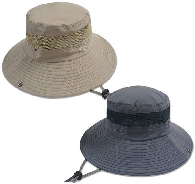 Sanuro 1+1(2개) 여름 등산모자 머리가 시원한 메쉬형 사파리모자, 진베이지+그레이