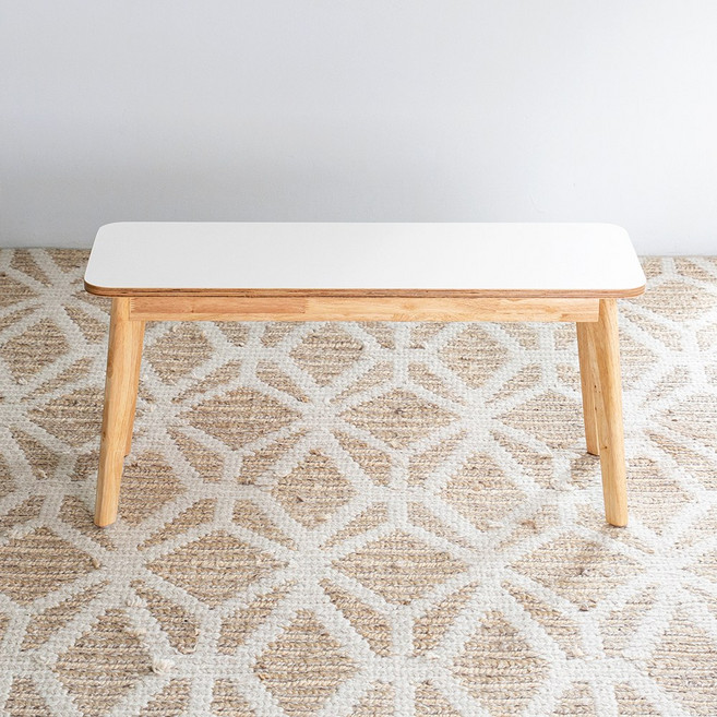 위드퍼니처 크림우드 1000 x 350 2인 벤치 HPM, 혼합색상, 1개