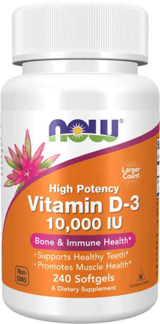 나우푸드 하이 포텐시 비타민 D-3 10000IU 소프트젤, 240정, 1개