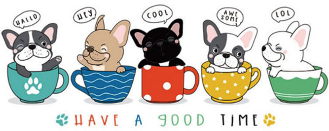 컵속의 강아지 열 전사지 티셔츠 에코백 다리미 리폼, 컵속의 강아지 전사지, 1개