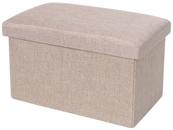 棉麻收納凳 76*37*37cm 限宅配, 【米色-長凳】76*37*37cm限宅配, 1個