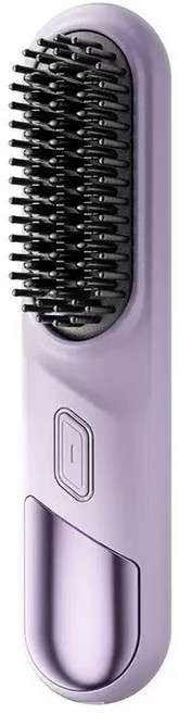 負離子直髮梳，無線便攜兩用直髮捲髮棒, 1個, 升級版:迷迭紫【頂配直髮梳】帶千萬負離子護髮