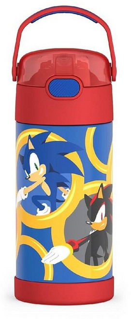 THE 더RMOS FUNTAINER 355ml(12온스) 스테인리스 스틸 진공 단열 물병 뚜껑 포함 미니 마우스, Sonic the Hedgehog