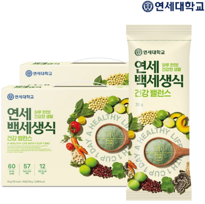 7위 - 연세 백세 생식 30g x 50포 7주분 (25포 x 2상자) 선물세트, 50개