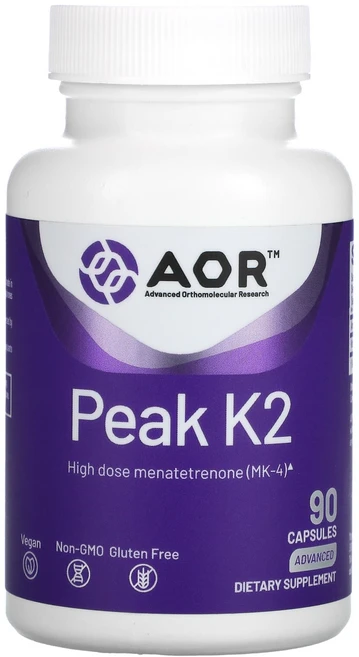 Advanced Orthomolecular Research AOR 피크 K2 90 베지캡슐, 1개, 90정 - 쿠팡
