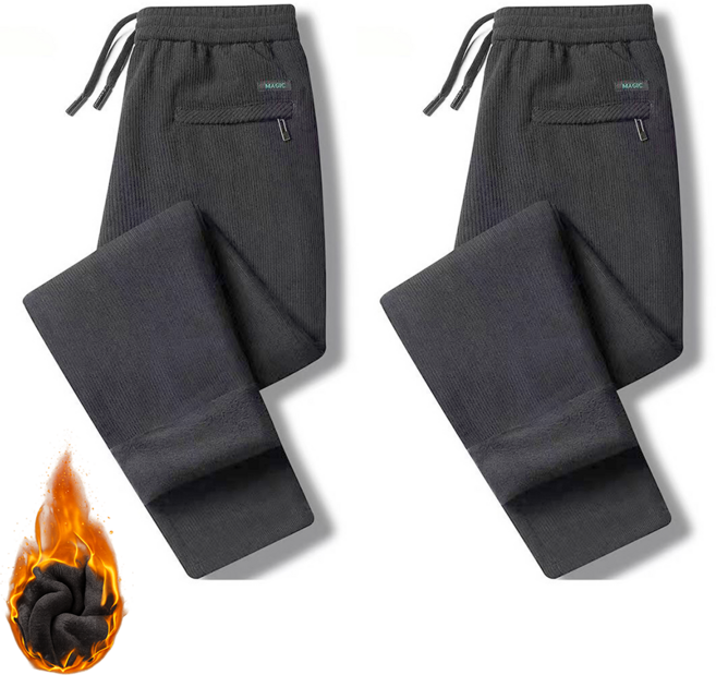 (1+1) 러브핑코 남성 기모 골덴 팬츠 일자핏 밴딩 기모바지