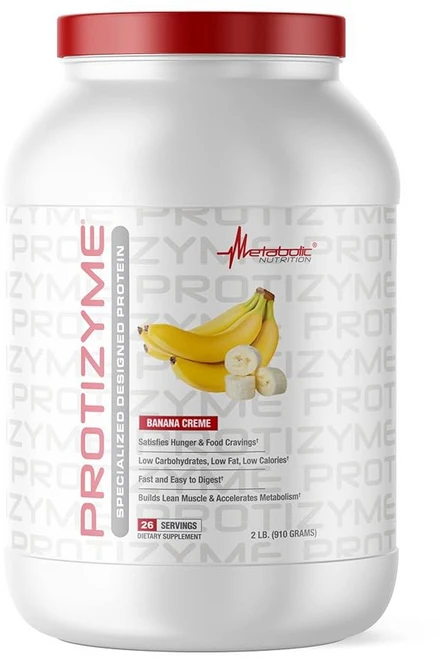 대사 영양 | 프로티자임 100% 유청 단백질 분말 고단백 저탄수화물 저지방 소화 효소 24가지 필수 비타민 및 미네랄 바닐라 케이크 2파운드, Banana, 26 Servings (Pack of 1), 1개, 910g - 쿠팡