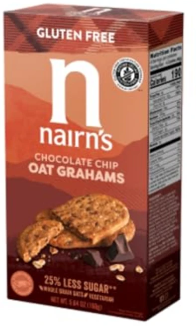 160 그램 (1개 팩) 초콜릿 칩 그레이엄스 네언스 Nairn's Gluten-Free Chocolate Chip Oat Grahams. 5.64 oz Healthy T, 5.64 Ounce (Pack of 1), 159g, 1개 - 쿠팡