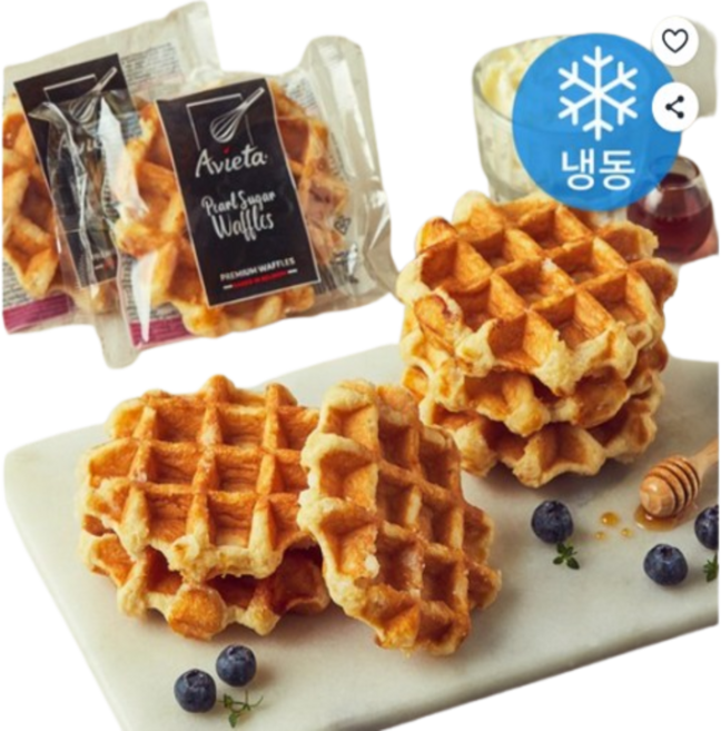 Avieta 벨지안 펄슈가 와플 (냉동), 55g, 18개