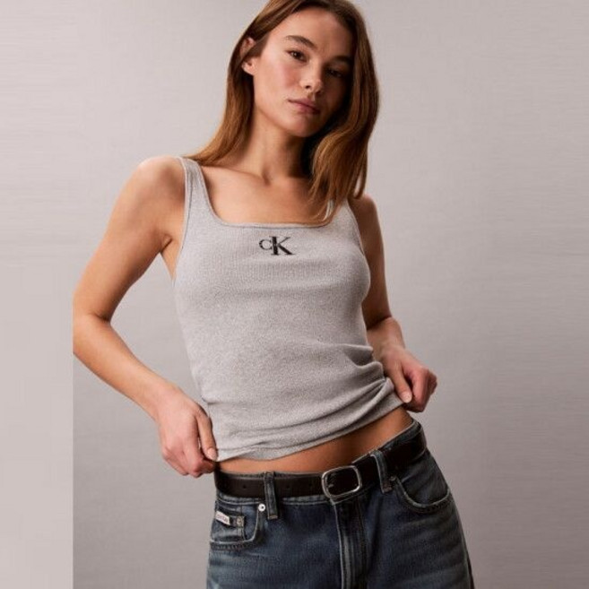 캘빈클라인 진 여성 모노로고 스쿱 립 탱크탑 47A804G RQL539 NIU436