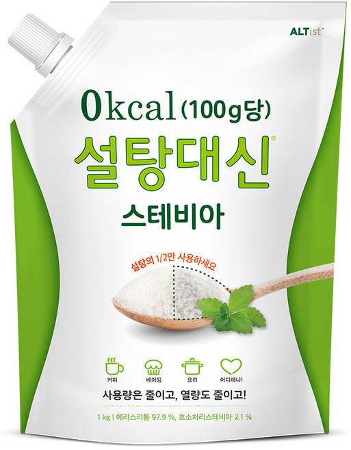 설탕대신 스테비아 대용량 에리스리톨 효소처리 설탕대체 1kg, 2개