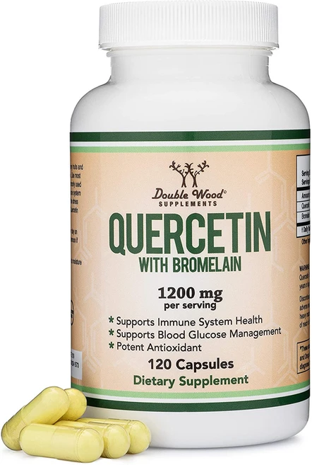 더블우드 퀘르세틴 브로멜라인 케르세틴 1200mg 120캡슐, 1개, 120개입, 120정 - 쿠팡