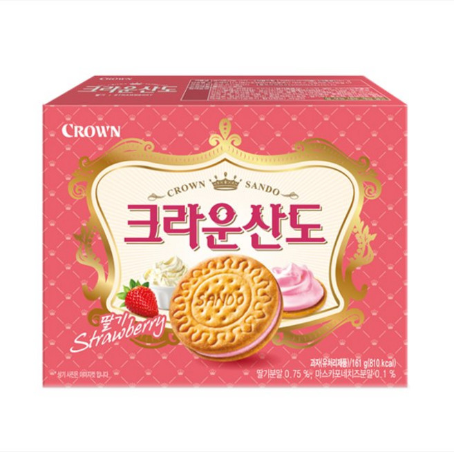 [시선] 크라운제과 크라운산도 딸기크림치즈161g x 6곽, 161g, 6개
