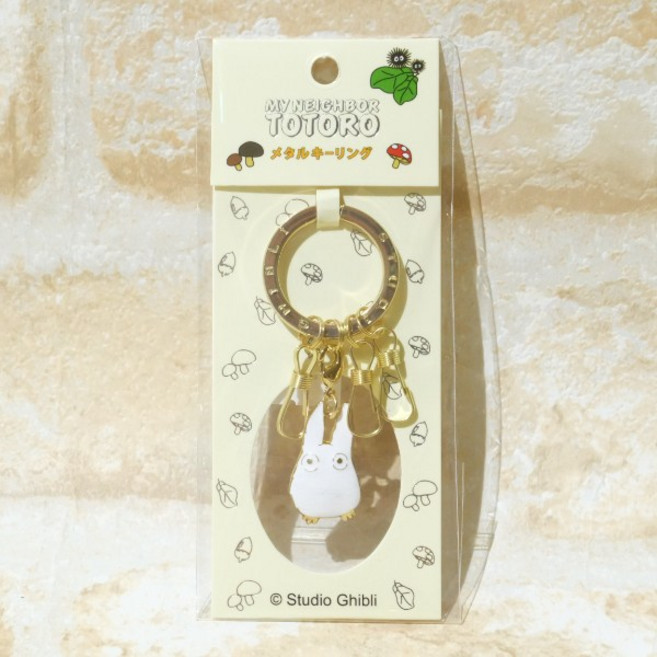 龍貓 金屬鑰匙圈 貓公車 豆豆龍 龍貓公車 鑰匙圈 日本 吊飾 交換禮物 宮崎駿 小黑炭 白吱喳 掛勾鎖圈, 1個, 小白龍貓