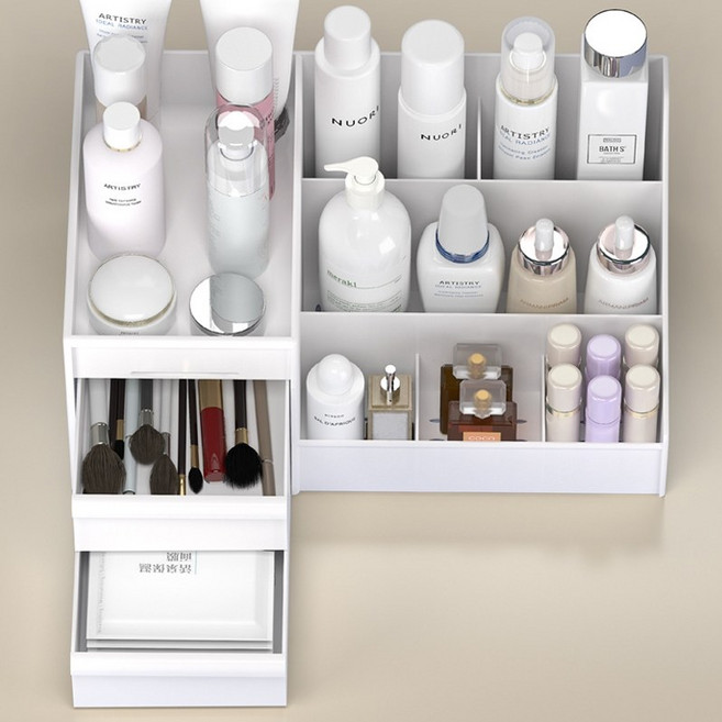 포시즌 머슬아트 풀메이크업 화장품 정리함 화이트, 1개