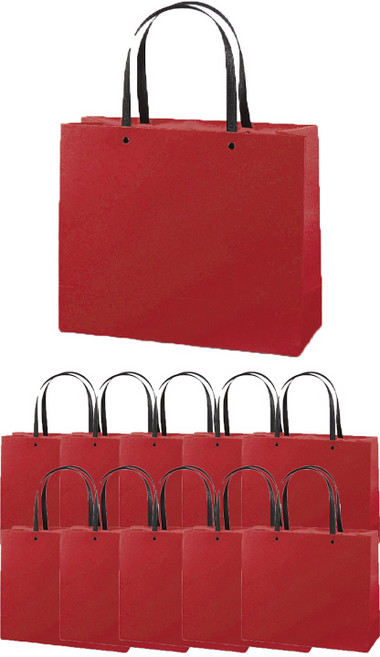 에스피 글로벌 직사각 리벳 종이 토트백, 레드