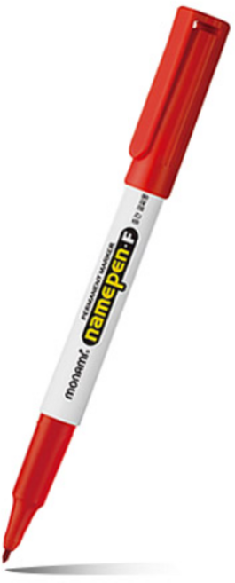 모나미 중간글씨용 네임펜 Fine, 적색, 1개
