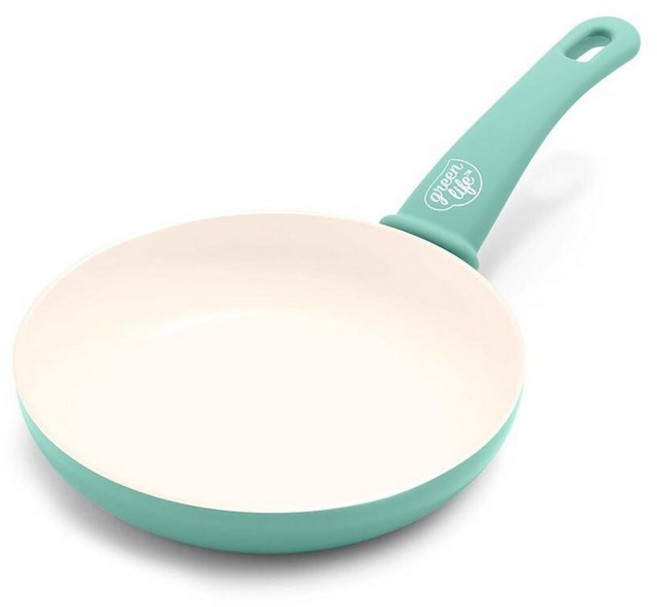 GreenLife 소프트 그립 헬시 세라믹 논스틱 프라이팬/후라이팬/스킬렛 20.3cm 터키옥 색상, Turquoise