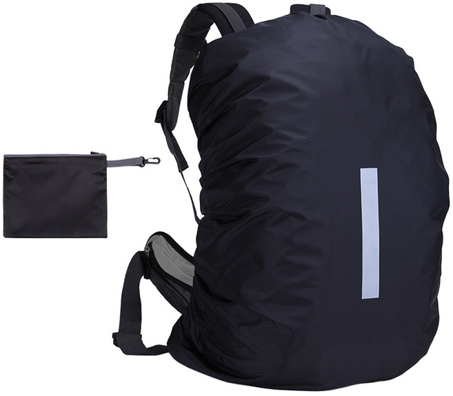 수버렌 백팩 방수커버 반사 레인커버 여행 등산가방, 1개, 블랙