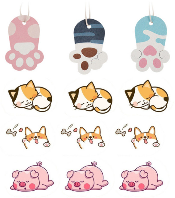 아리샵 캠핑용 휴대용 고양이 캐릭터 셀룰로오스 주방 압축 수세미 SET (12P), 1세트, 12개