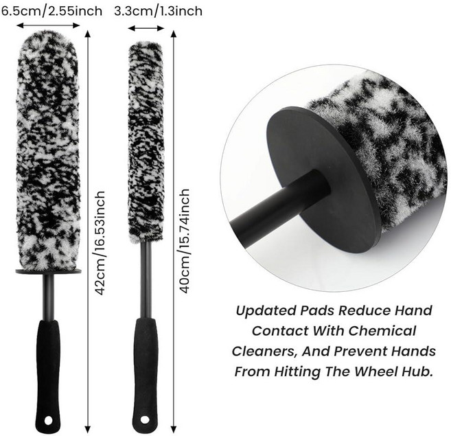DEPOTA 휠 클리너 브러시 키트 5개 타이어 브러시 림 클리너 브러시 자동차 디테일링 브러시 바퀴 및 타이어용 세차 도구 스패터 없음, DEPOTA 휠 클리너 브러시 키트 5개, 타이어 브러, 1개