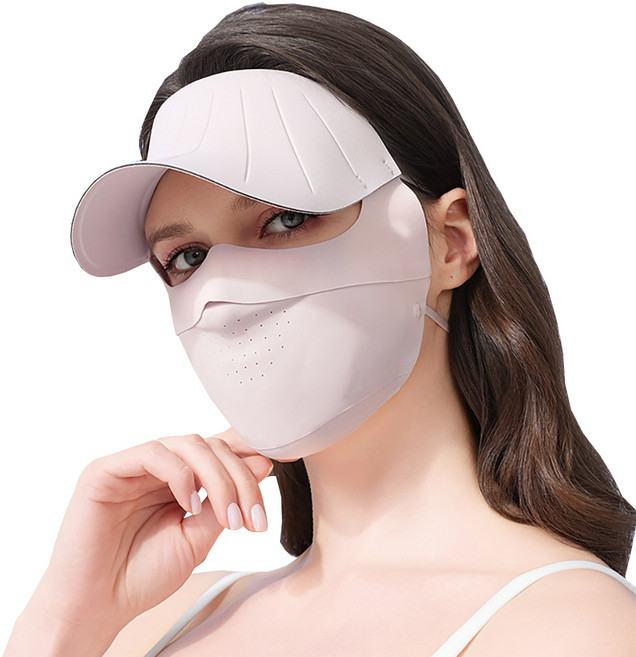 쉘마스크 썬캡 자외선 차단 쿨마스크 일체형 햇빛 가리개 모자, 스킨