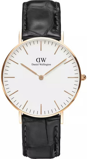 Daniel Wellington 經典玫瑰金皮革腕錶