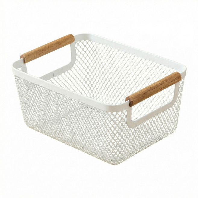 다용도 플라스틱 수납 바구니 주방 욕실 물빠짐 간식 소품 잡동사니 정리함, 3개, 흰색