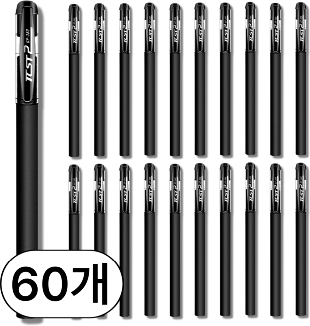 베픽스 부드럽게 써지는 선명한 대량 볼펜 0.5mm, 60개, 블랙