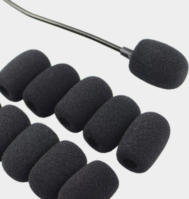 핀 마이크 스펀지 커버 10개 SET 34mm X 23mm, 컬러, 블랙