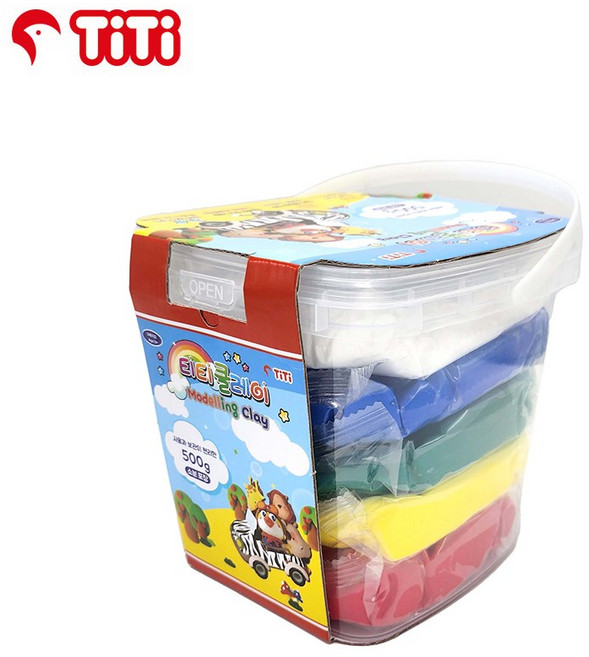 티티경인 티티클레이 점토 500g 벌크 1통 5색x100g 혼색세트, 500g 혼합, 1개